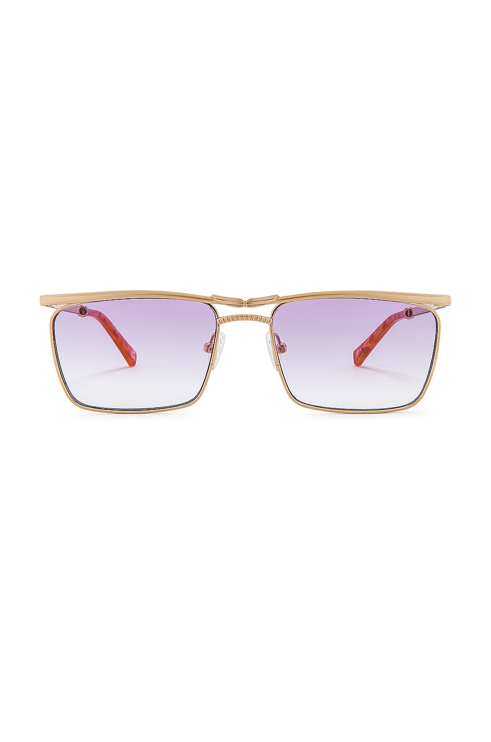 Le Specs That's Hot Rimless Rectangle Bright Gold Frame Pink Gradient