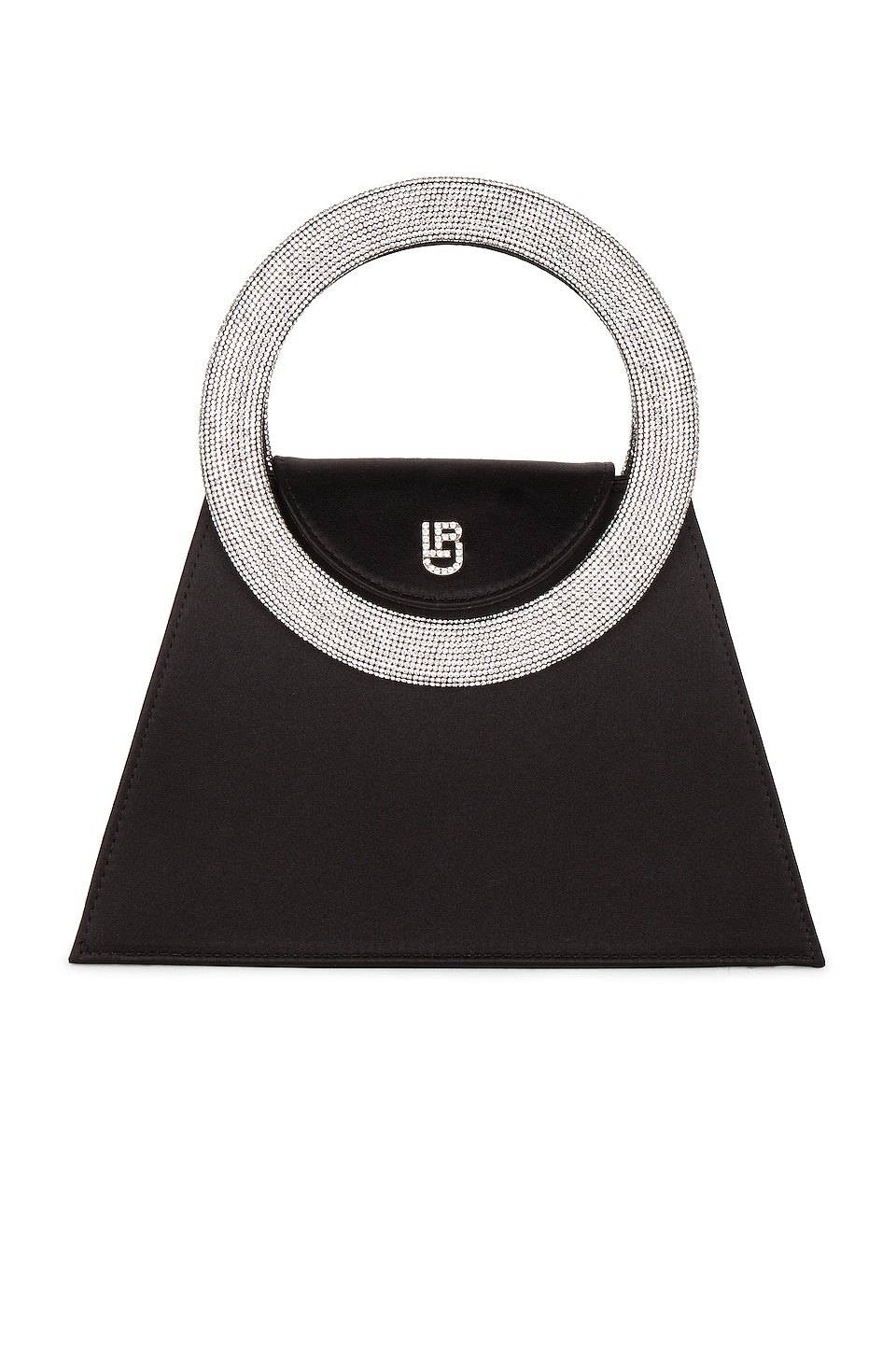 Image 1 of Trapezio Small Bag in Black & Crystal