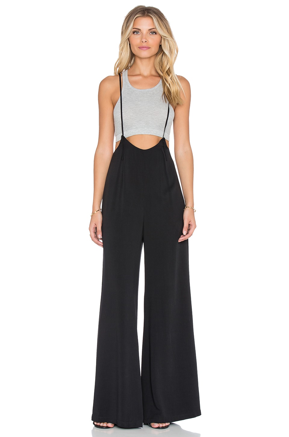 Black suspender hot sale jumpsuit