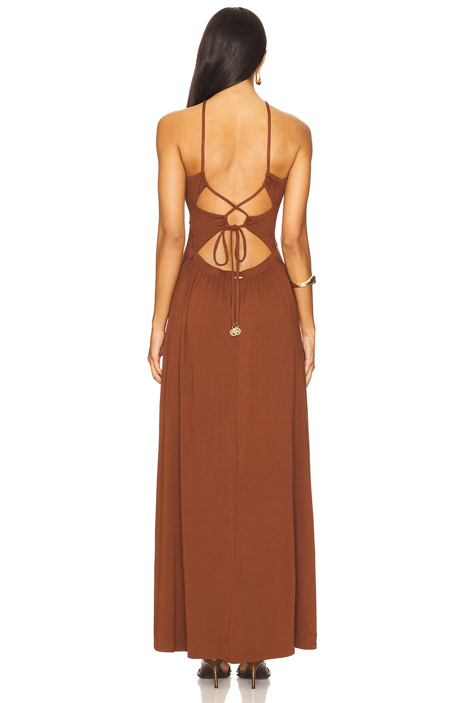princess polly baby blue dress 21 Saints Women's Size Medium Chocolate Brown Knit Halter Neck Maxi Dress  New