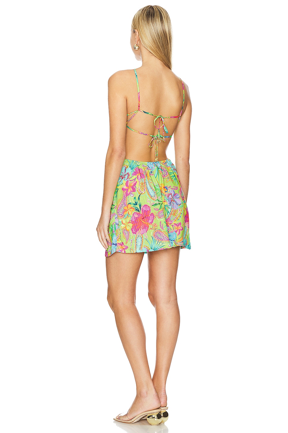 Luli Fama Hibiscus Dream Ring Cut Out Short Dress thumbnail