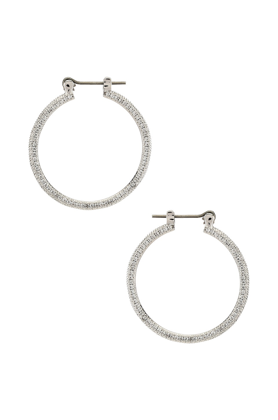 Luv Aj Triple Pave Hoops Earrings - Gold