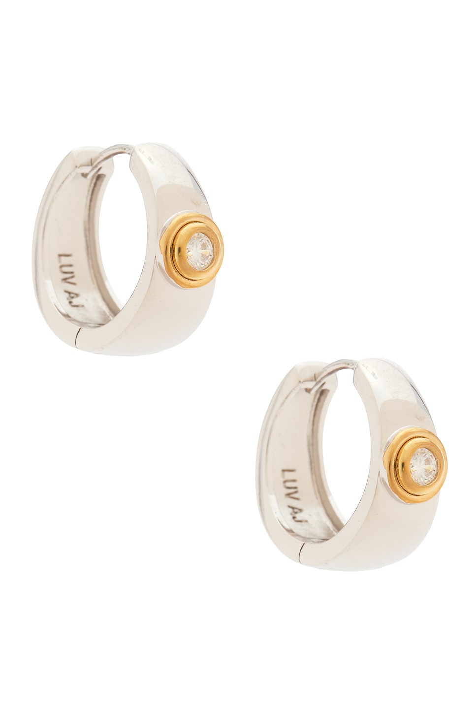 The Luna Bezel Hoops Earring