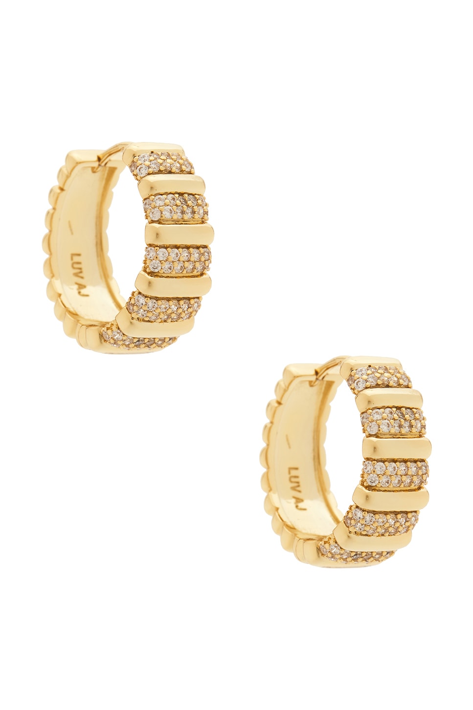 The Pave Marbella Ridged Hoops