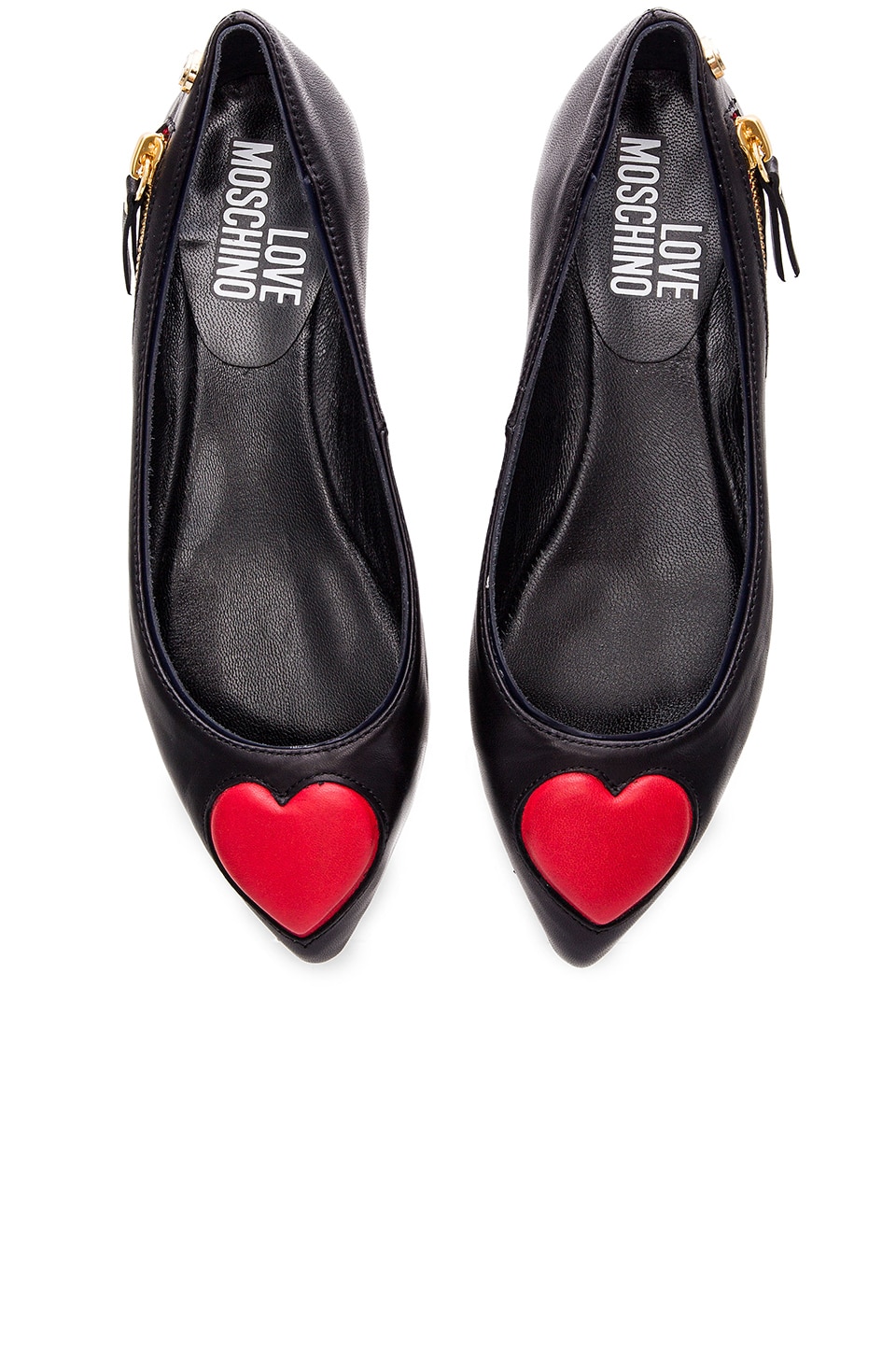 Love Moschino Heart Flat in Black | REVOLVE
