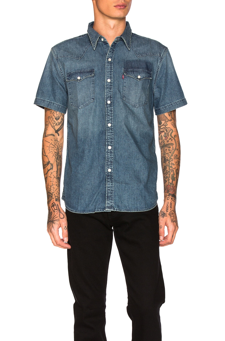 levi's short sleeve western shirt