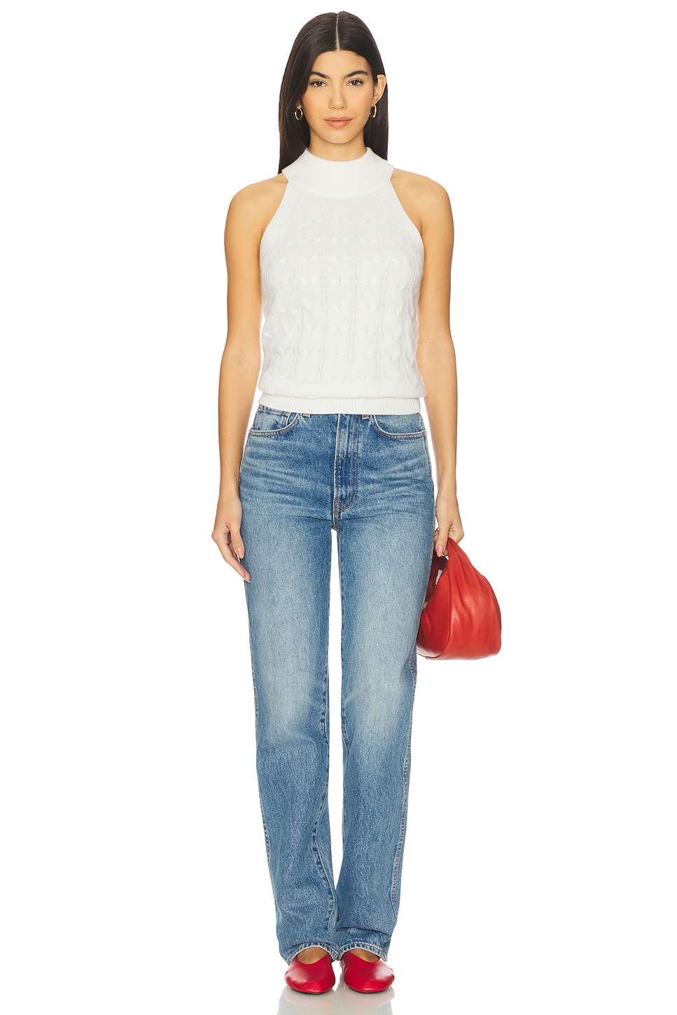 Revolve Model Lisa Lisa Yang Serafine Top in Cream | REVOLVE