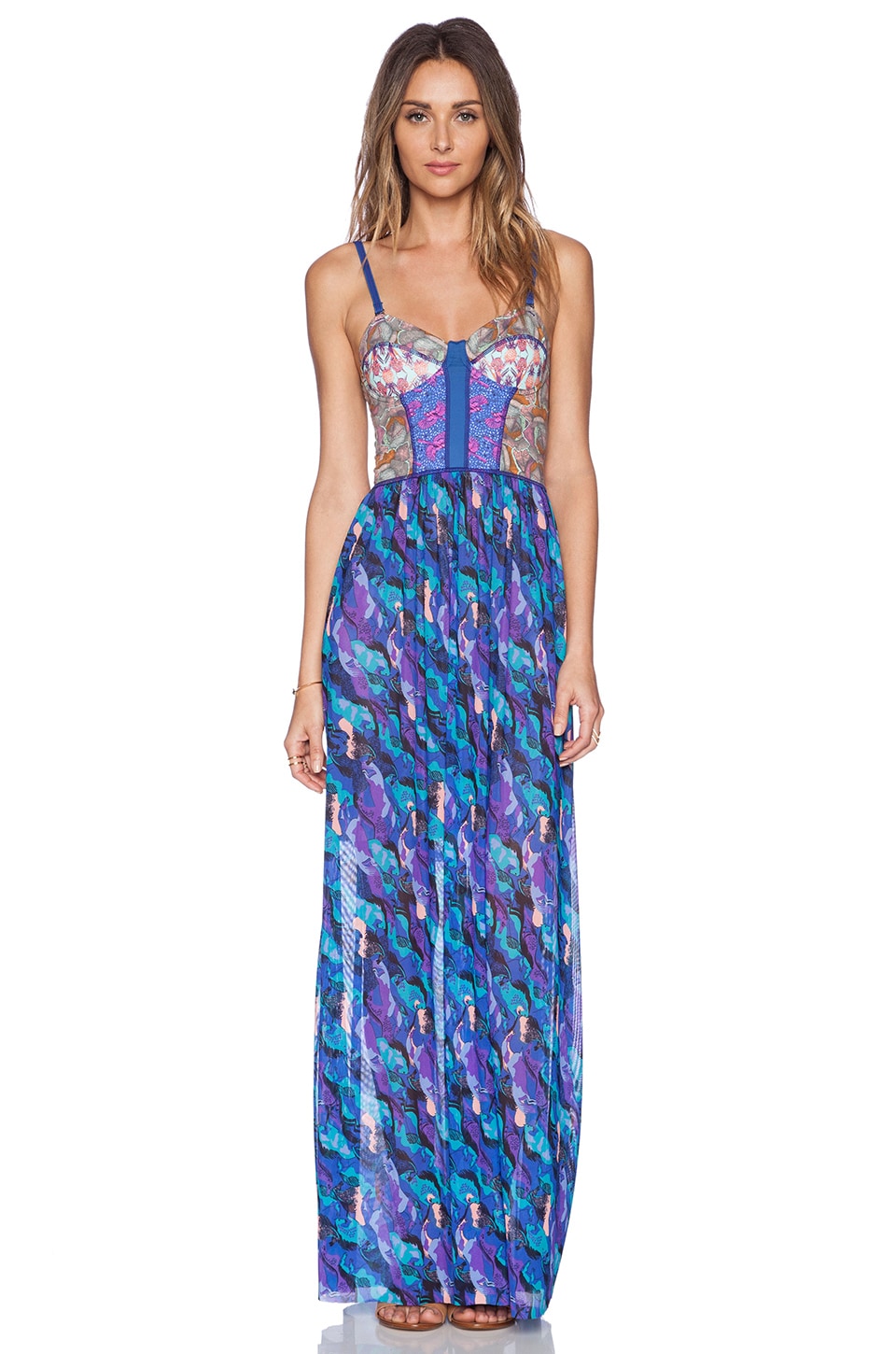 Maaji Longchamp Legacy Maxi Dress in Royal Blue & Multi