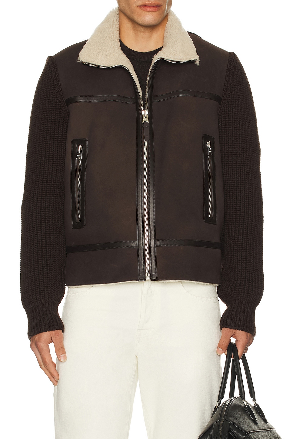 Mackage Jonathan Suede Full Zip Jacket in Coffee Natural | REVOLVE