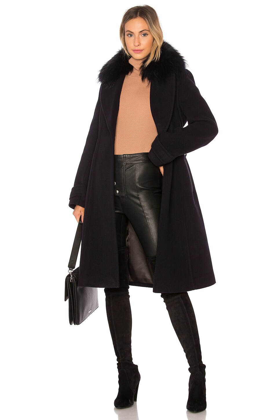 Nia Coat With Raccoon Fur