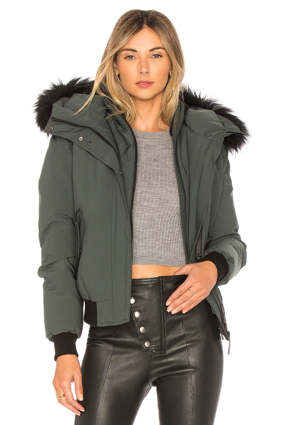 Mackage Britnie Jacket With Asiatic Raccoon Fur, Dark Sage | ModeSens