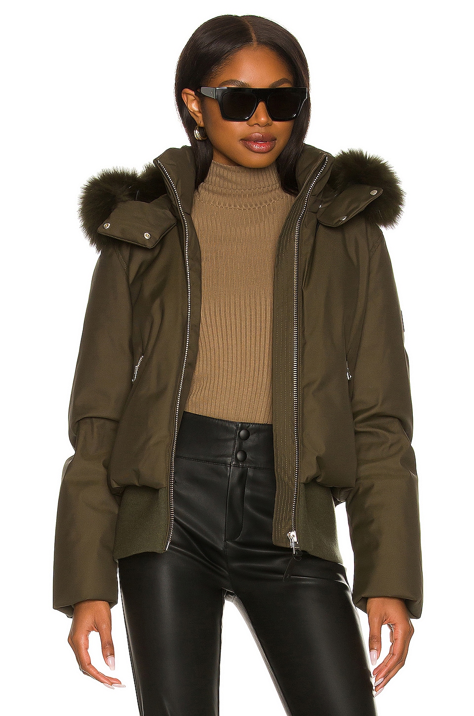 Mackage Cory-Bx Bomber Jacket in Army | REVOLVE