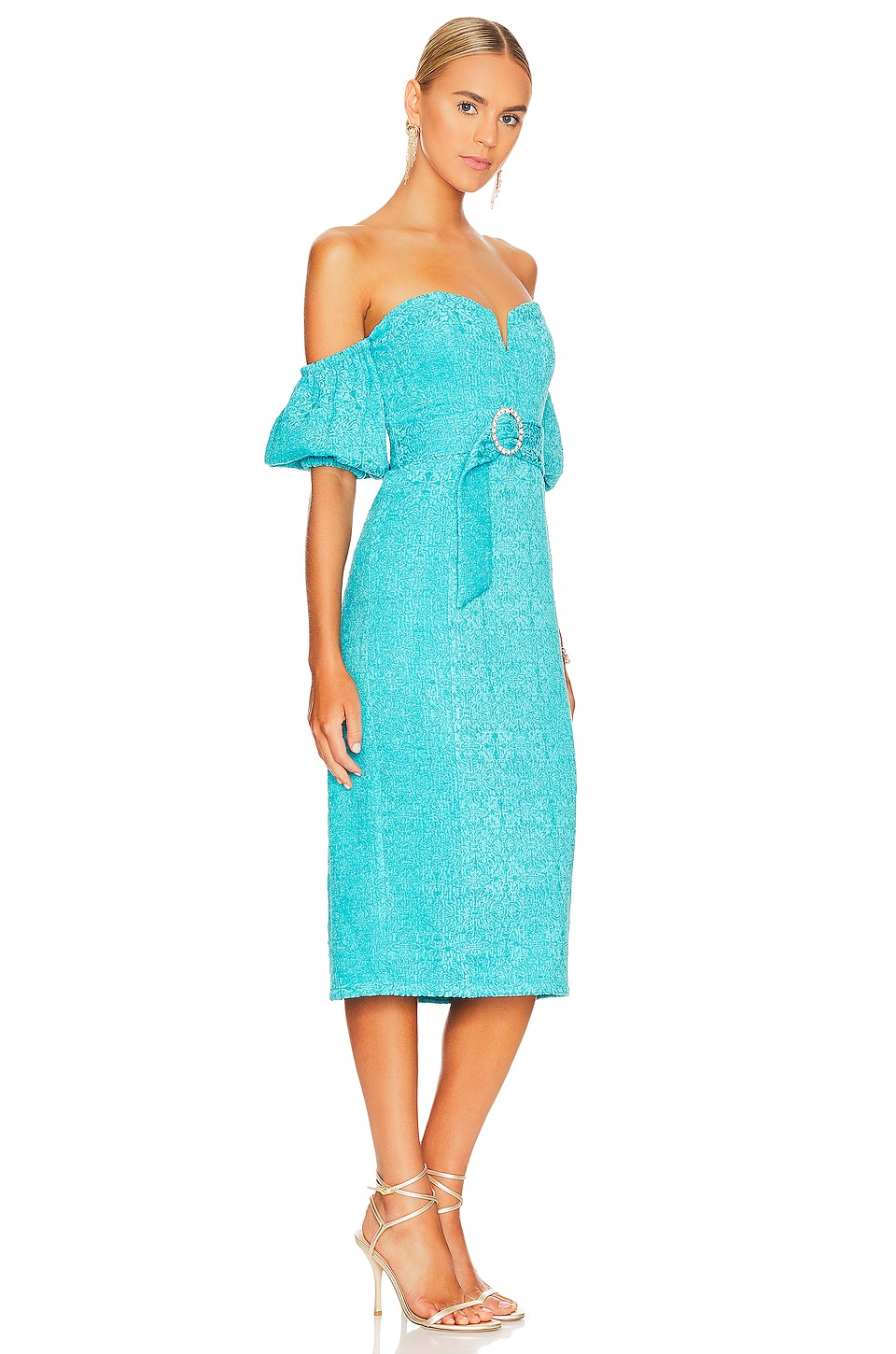 MAJORELLE Penelope Midi Dress in Tahitian Blue