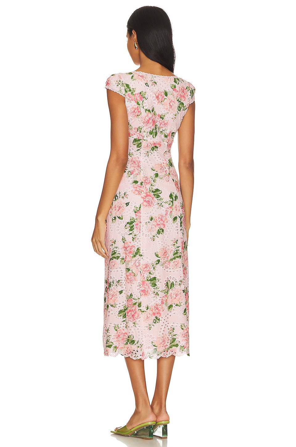 slim fit dress slacks Natasha Satin Floral Print Midi Dress main image 0