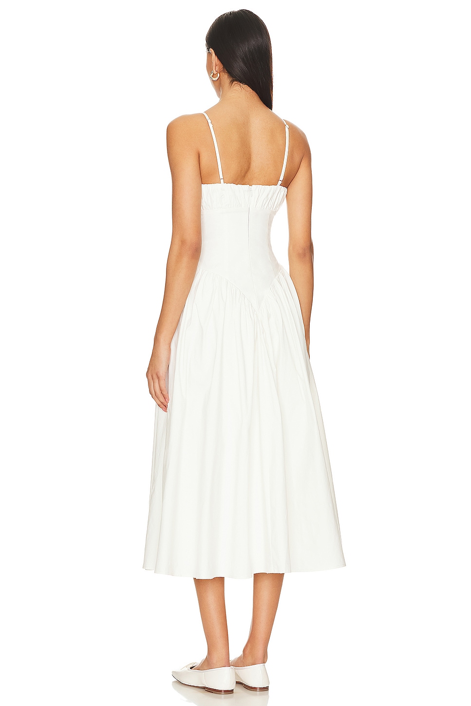 MAJORELLE Austin Midi Dress in Soft White REVOLVE