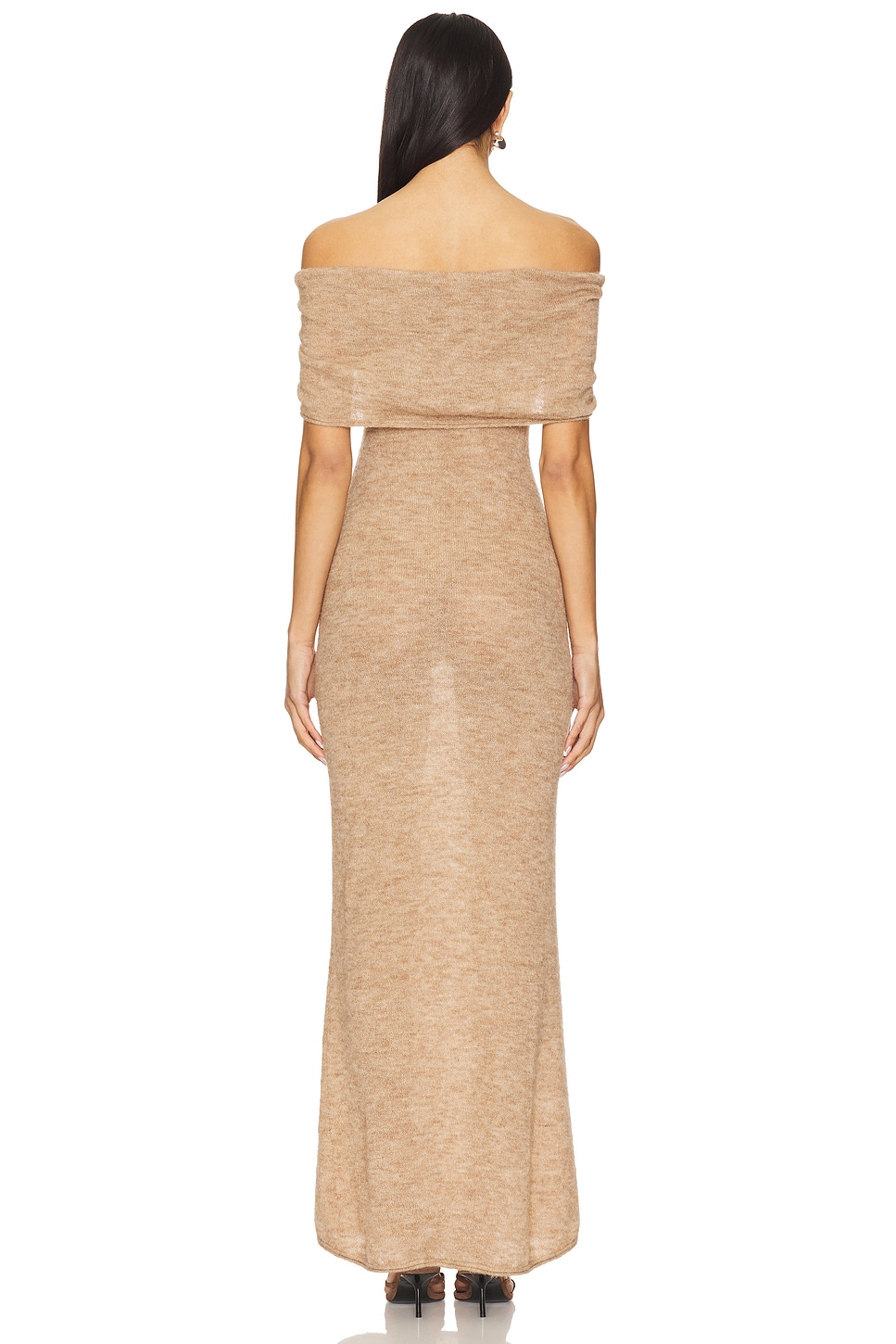 maya pleated maxi dress beige Maya
