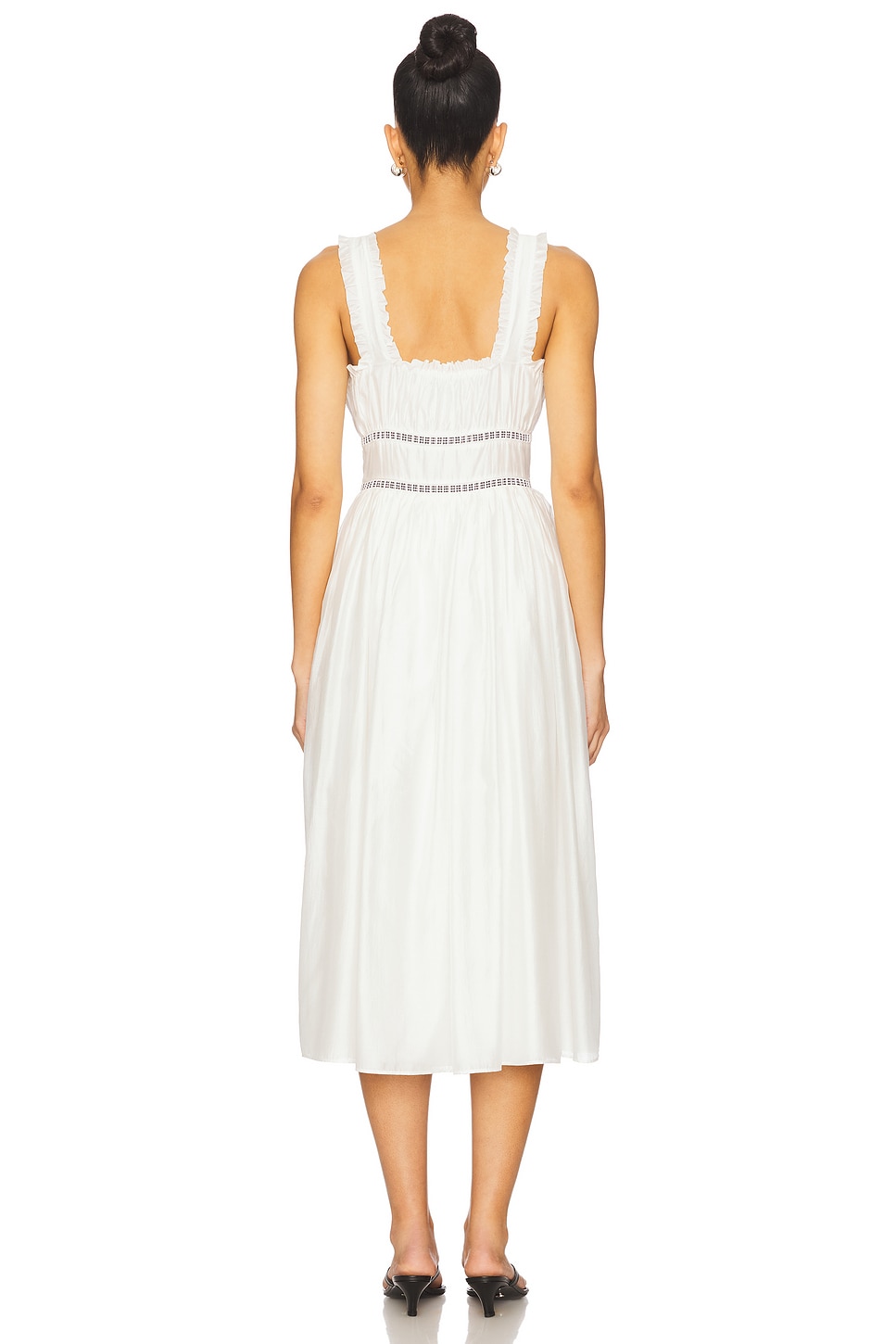 knee length dresses for ladies Dora White Pastel Godet Mini Dress – Olivia Rubin
