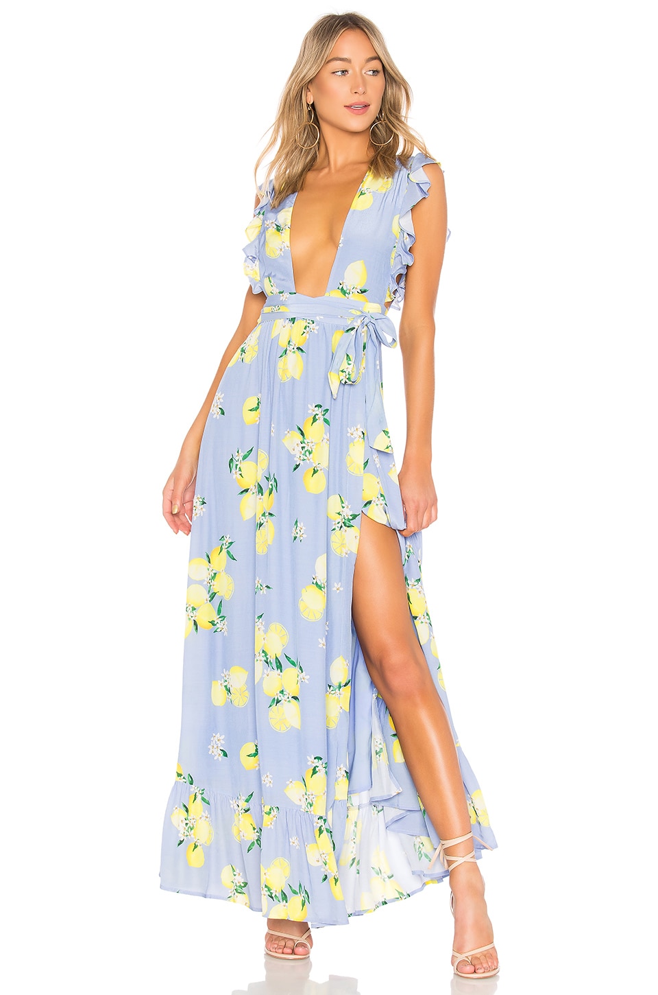 MAJORELLE Sweet Pea Dress in Blue Lemon ...