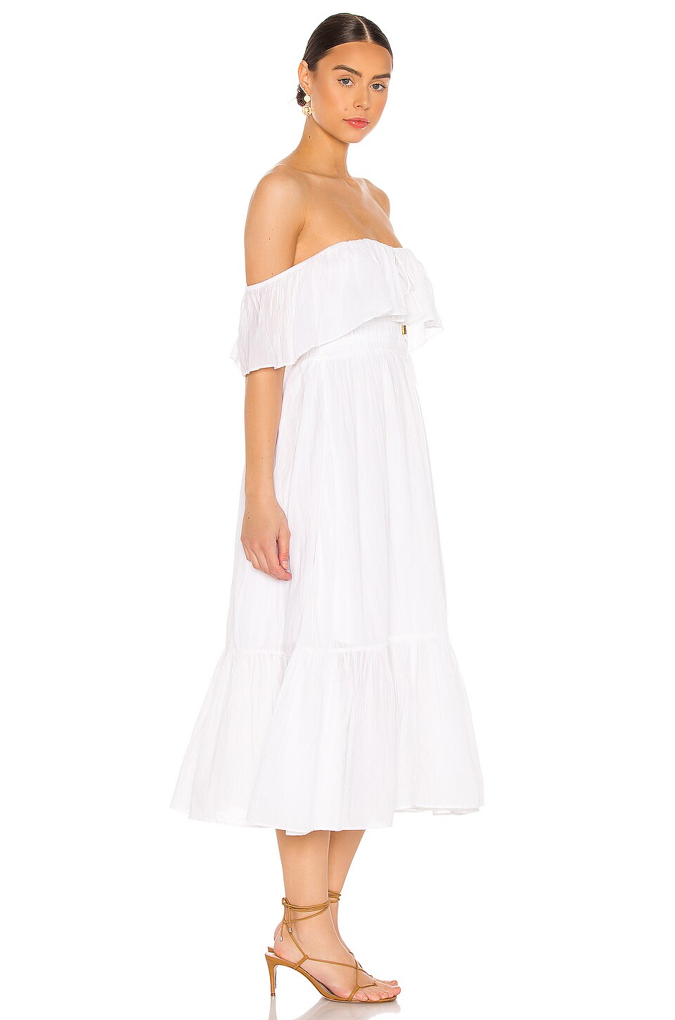 MAJORELLE Selvaggia Midi Dress in White