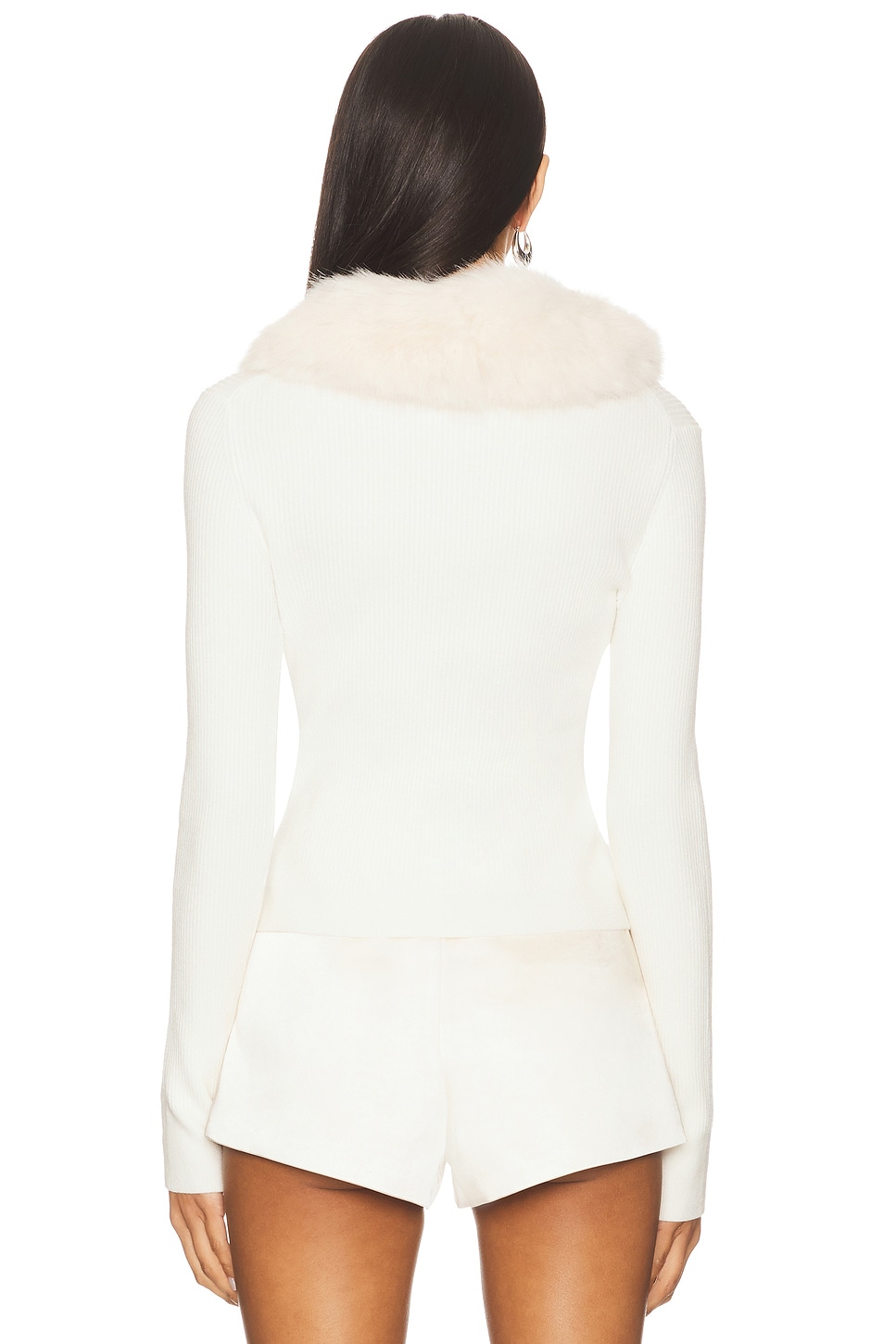 MAJORELLE Cici Faux Fur Collar Cardigan