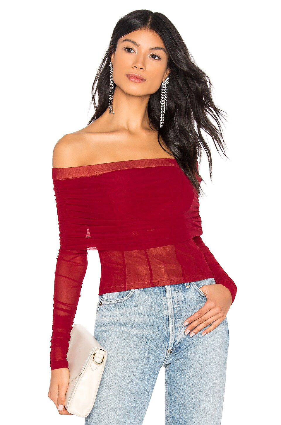 MAJORELLE Lia Top in Cranberry Red