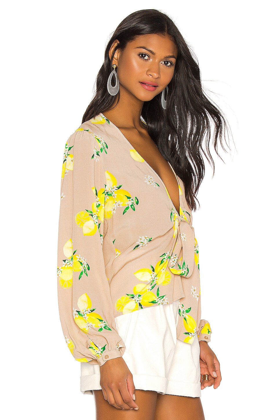 MAJORELLE Yara Blouse in Tan Lemon