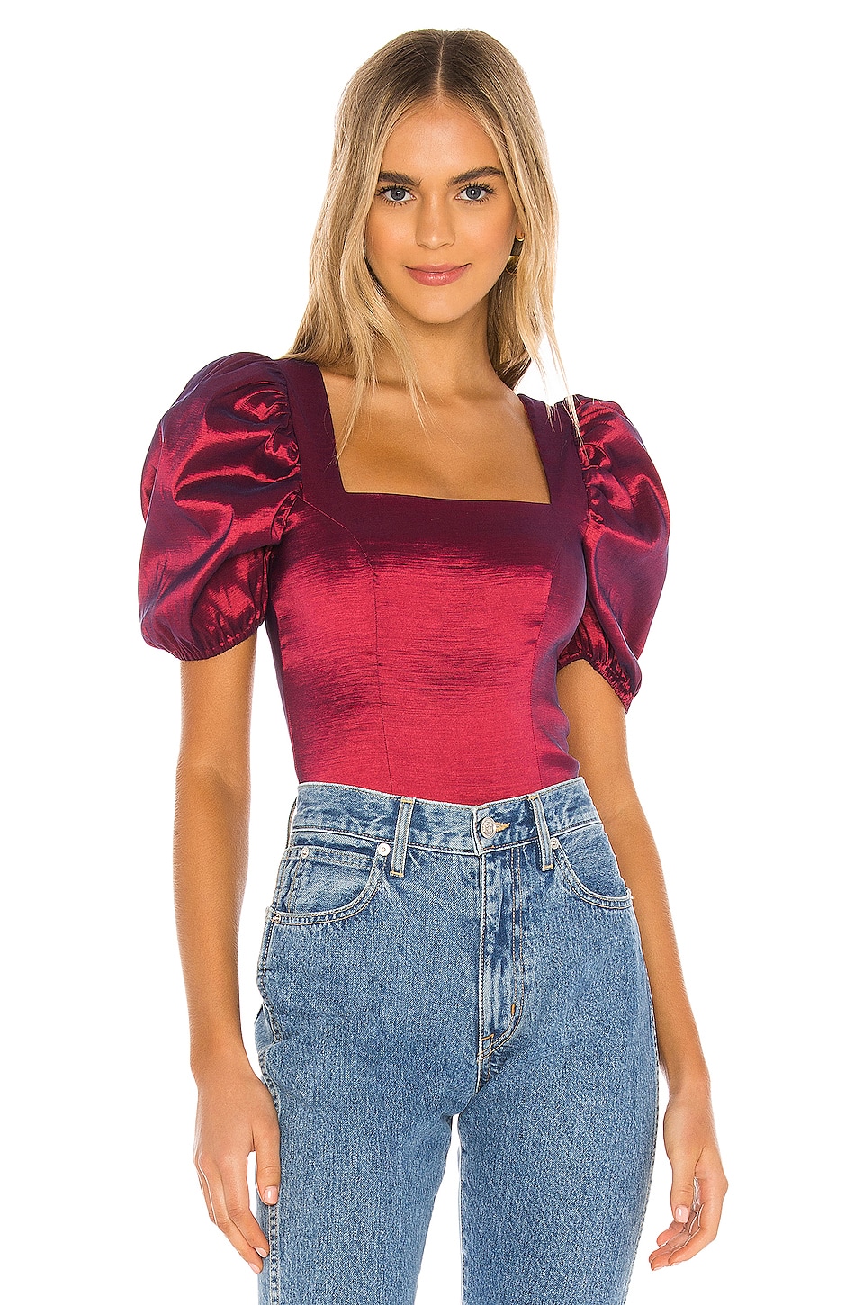 MAJORELLE Cruz Bodysuit in Maroon