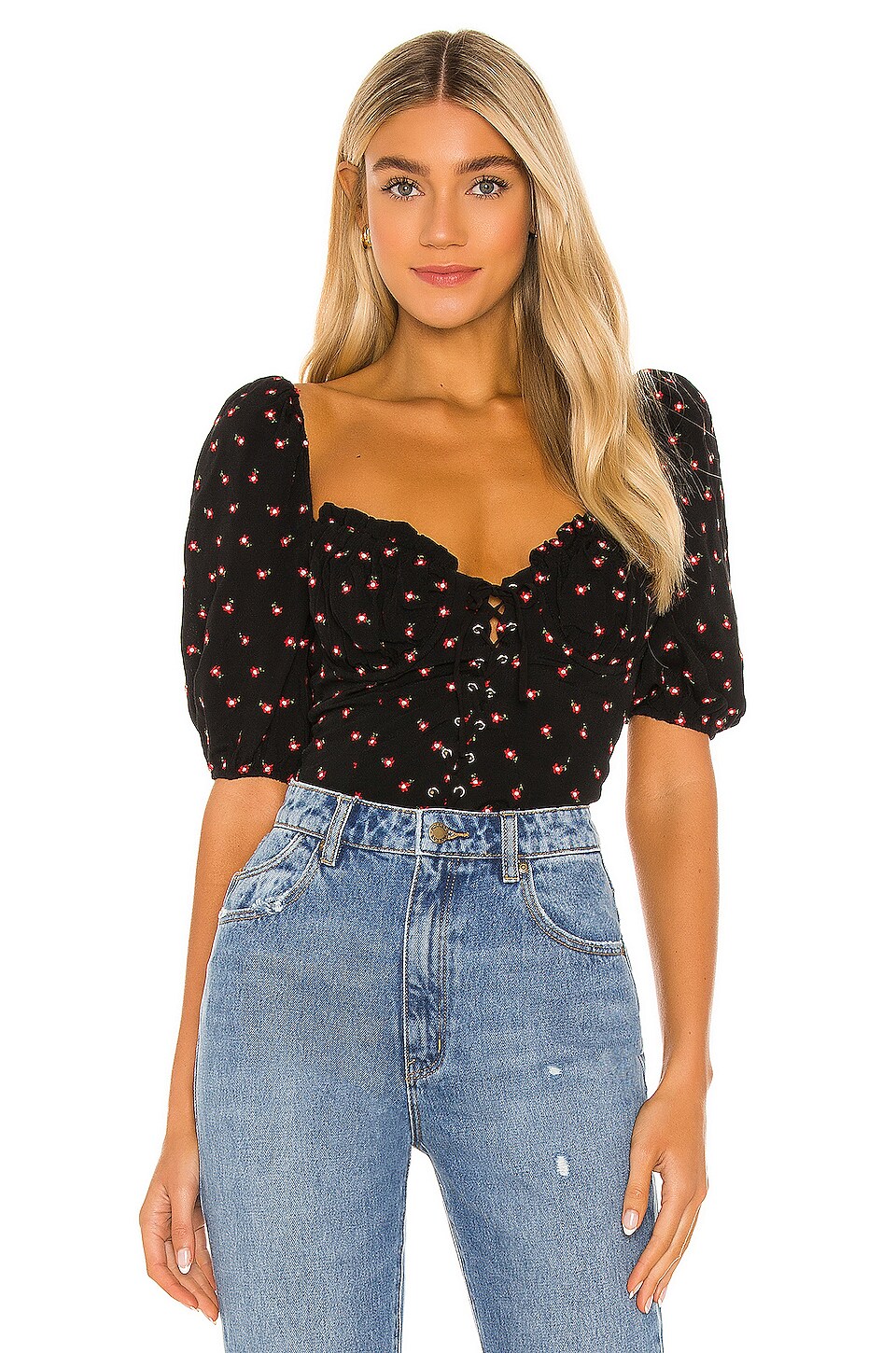 revolve polka dot top