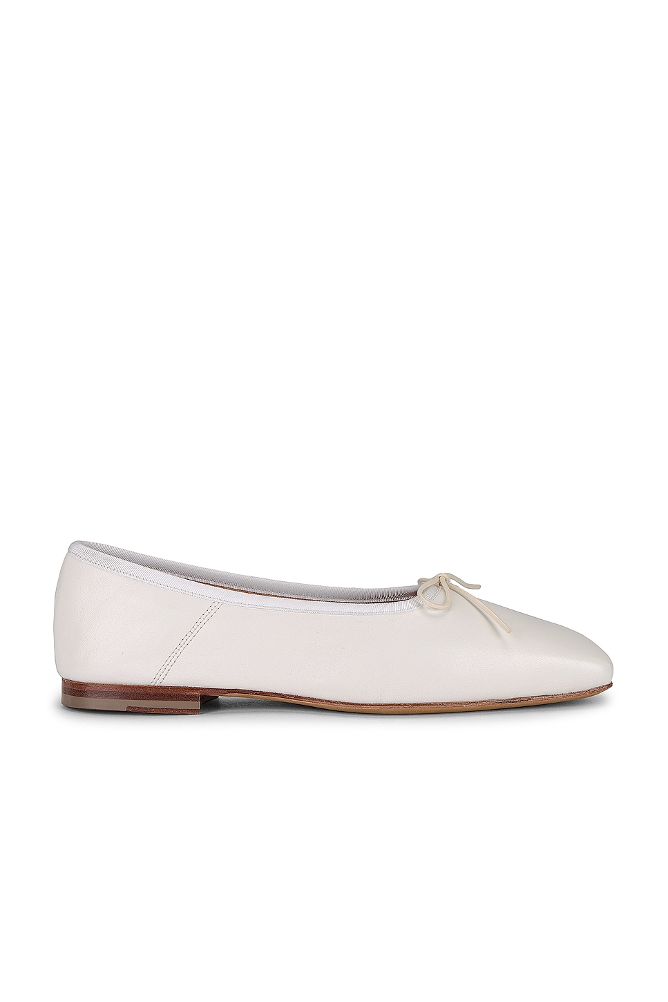 Mansur Gavriel Square Toe Ballerina Flat in Bianca | REVOLVE