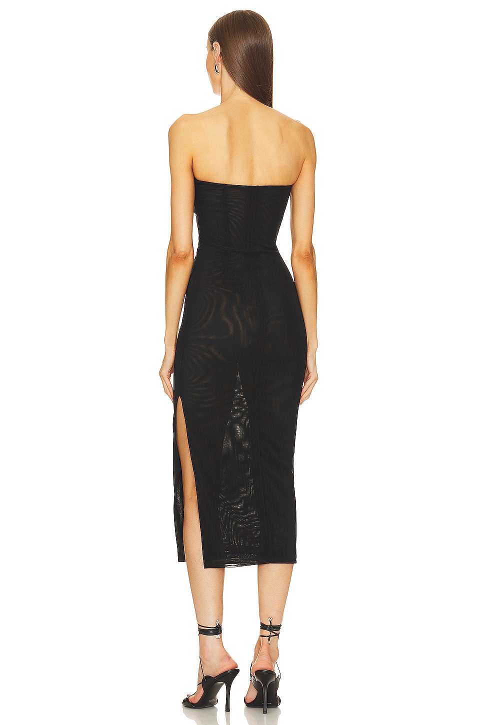 【関税込み】Miaou ブラック Lila ミディアムドレス Black Lila Midi Dress by Miaou on Sale