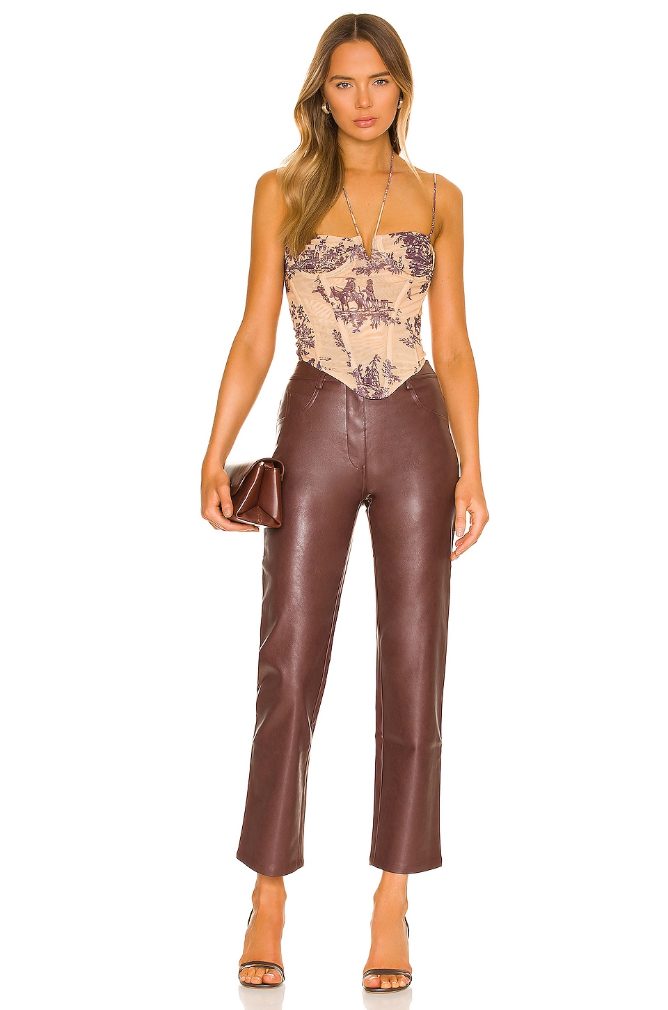 Miaou Junior Pant in Brown Leather