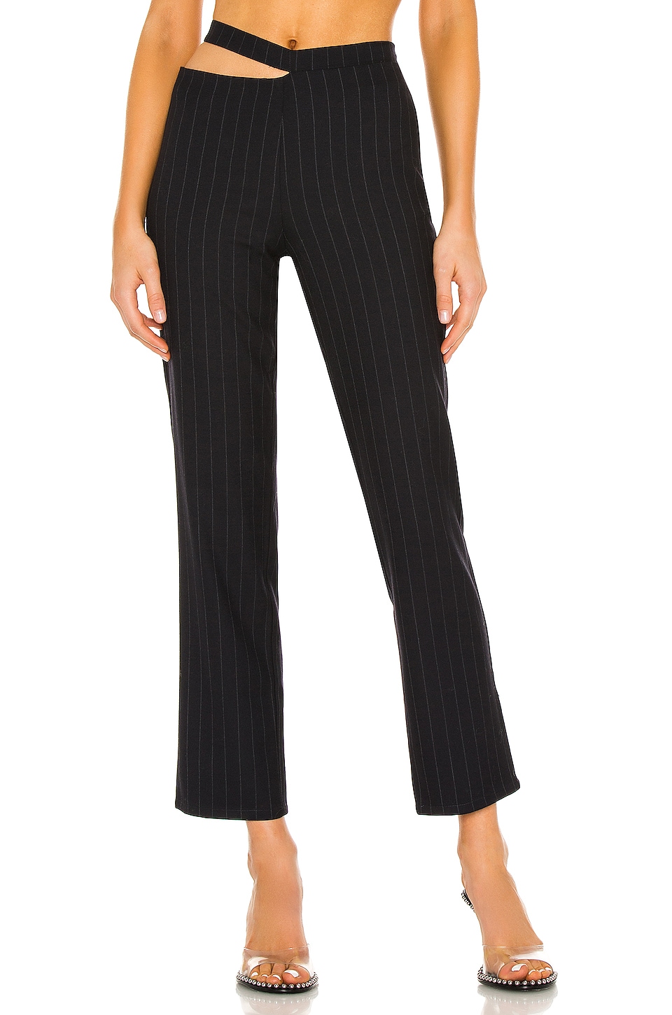 Miaou Maeve Pant in Navy Pinstripe | REVOLVE