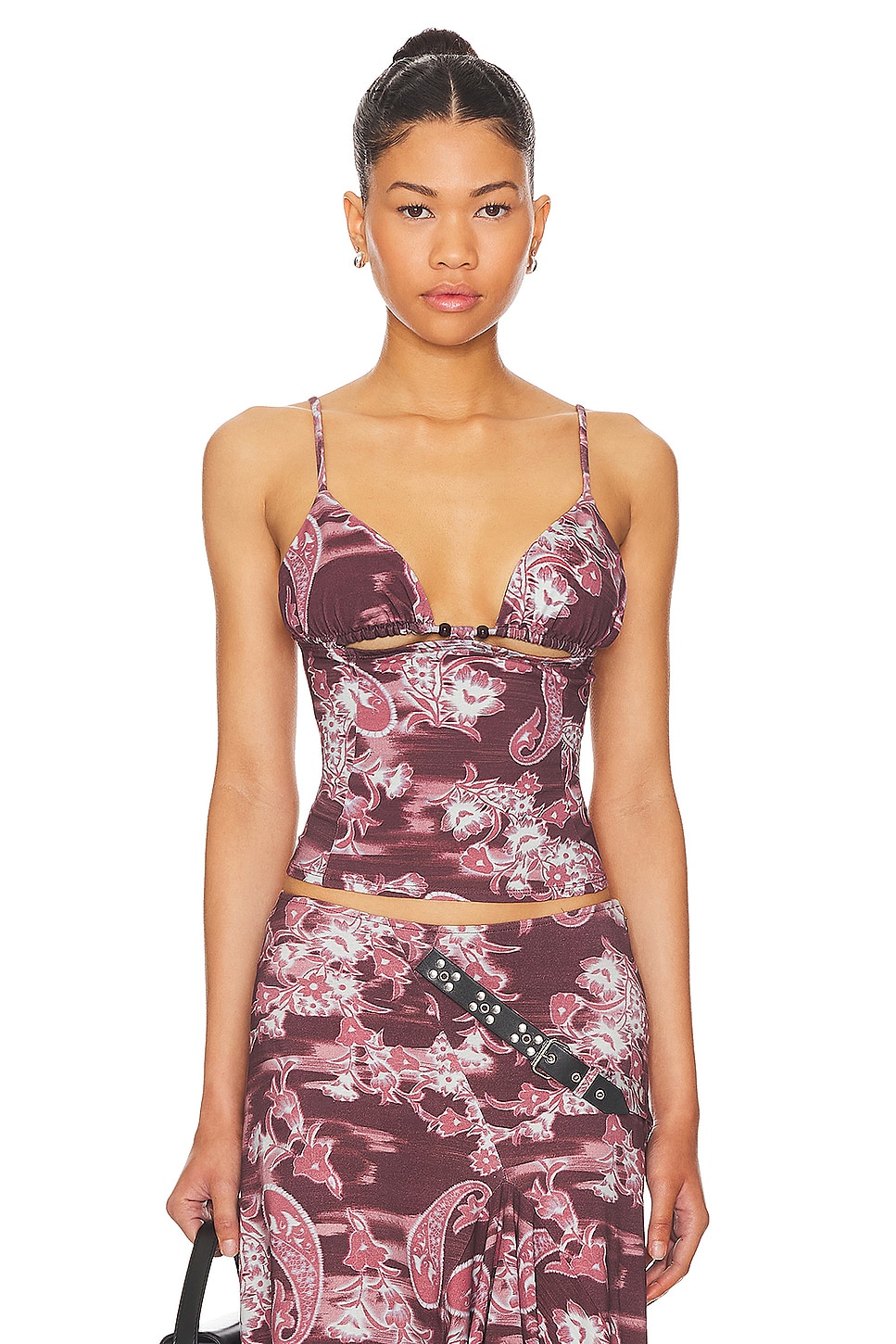 Miaou Ellie Top in Medan Paisley Burgundy | REVOLVE