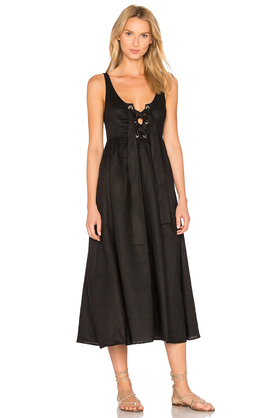 mara hoffman radial turtleneck midi dress