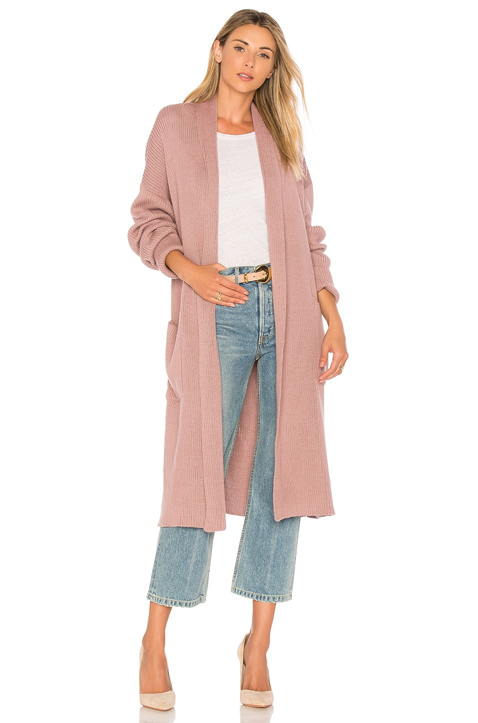 mauve duster cardigan