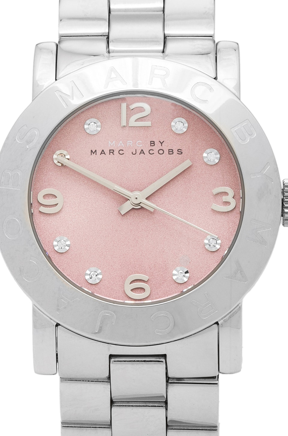 Marc by Marc Jacobs Amy Watch in Stainless Steel & Hazy Rose | REVOLVE