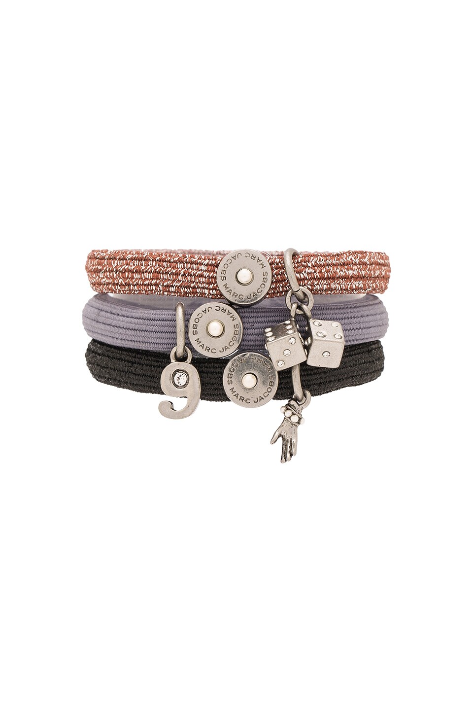 Marc Jacobs Charm Cluster Pony In Jet Antique Silver Revolve