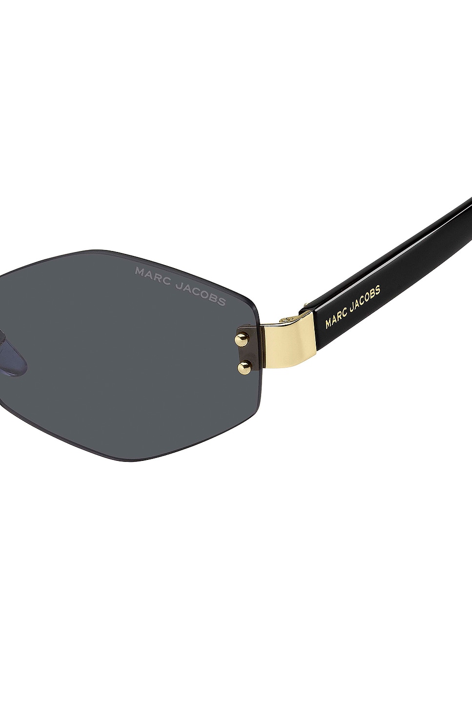 Marc Jacobs Geometric Sunglasses in Gold, Black, & Grey  display picture 3