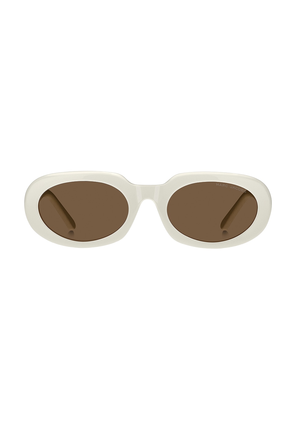 Marc Jacobs Oval Sunglasses in Ivory & Brown | REVOLVE