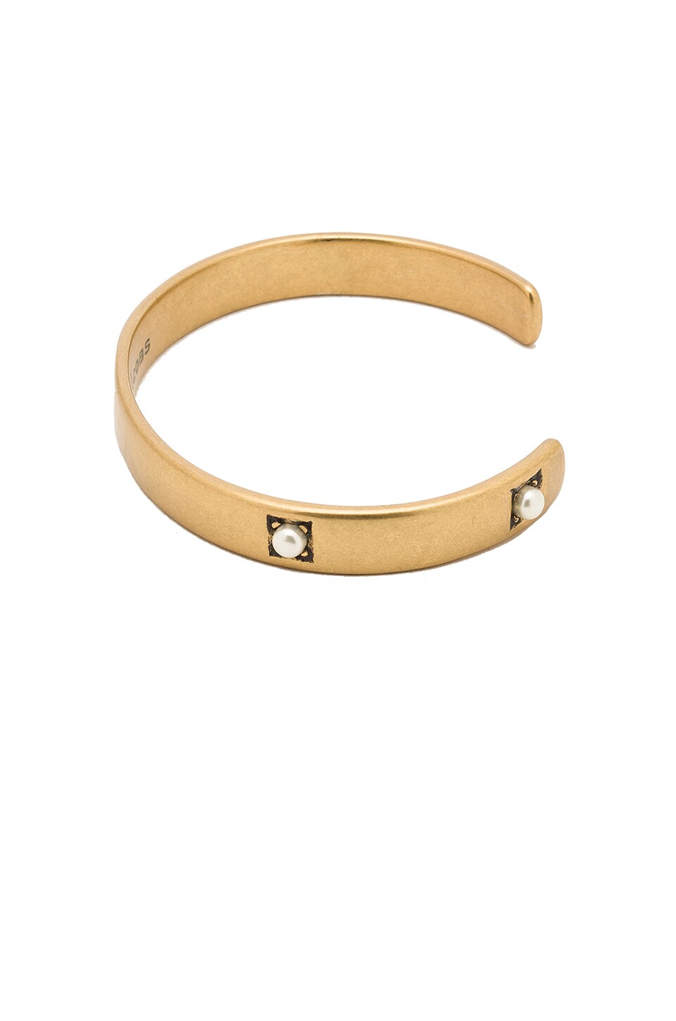 Marc Jacobs Dotted Pearl Cuff in Cream & Antique Gold
