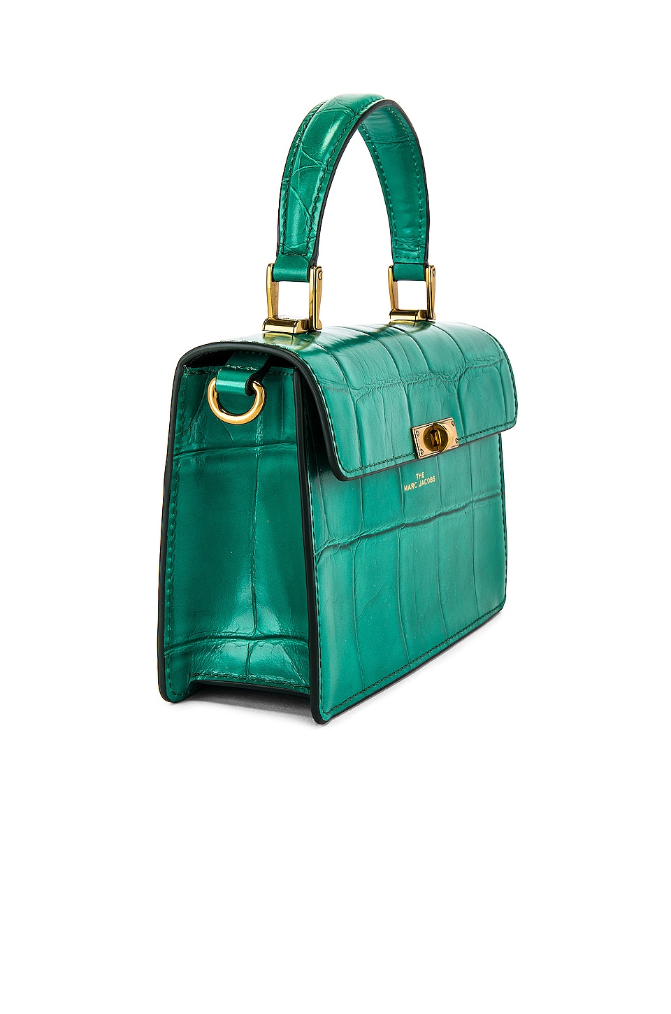 Marc Jacobs The Downtown Croc Embossed Bag in Green | REVOLVE