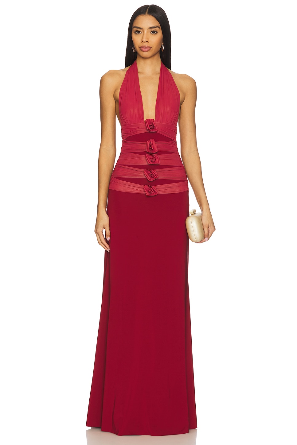 aurora flowy belted maxi dress Baltic Born Womens Aurora Velvet Maxi Dress | Jade + Bronze Floral