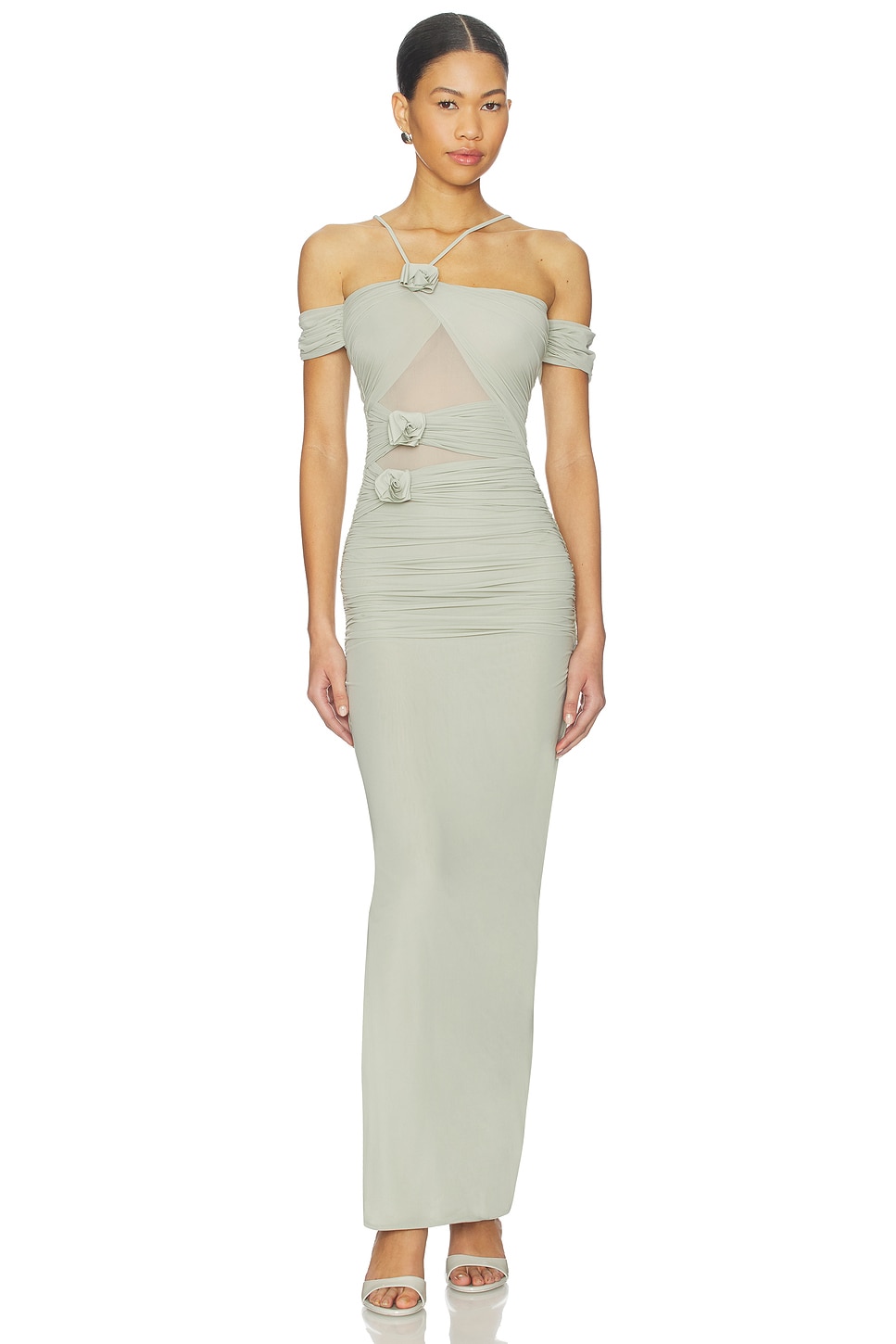 maygel coronel green dress Maygel Coronel - Calice Cutout Midi Dress main image 0