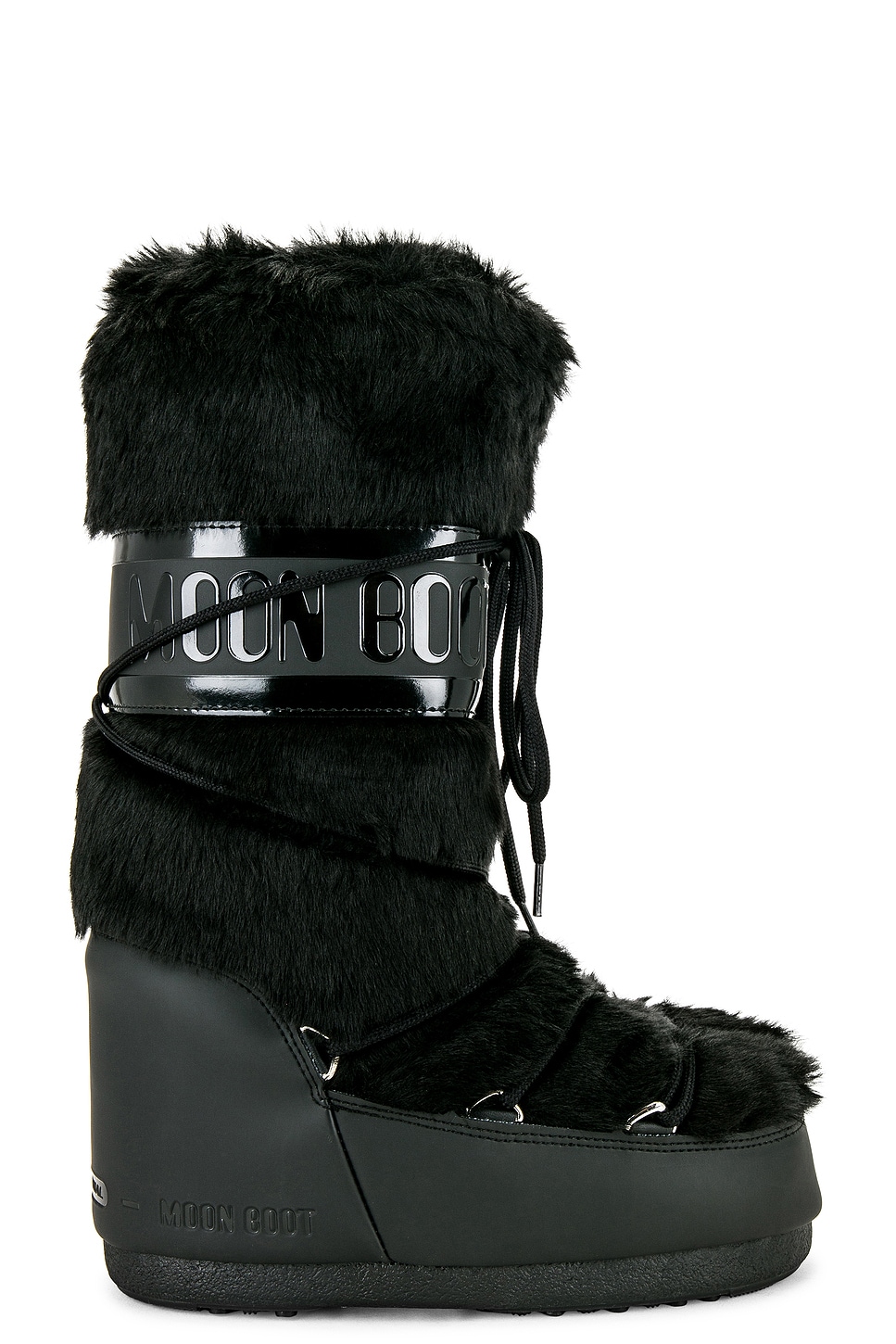 MOON BOOT Classic Faux Fur Boot in Black | REVOLVE