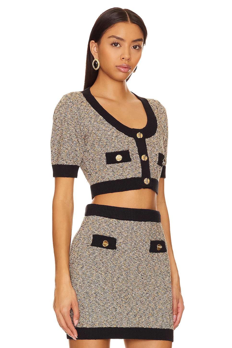 MATTHEW BRUCH Tweed Crop Top thumbnail