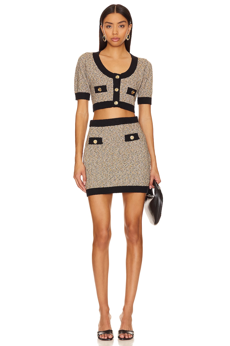 MATTHEW BRUCH Tweed Crop Top thumbnail