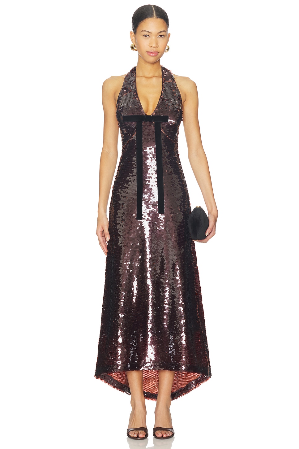 Maude Club Greta Dress in Brown Sequin | REVOLVE