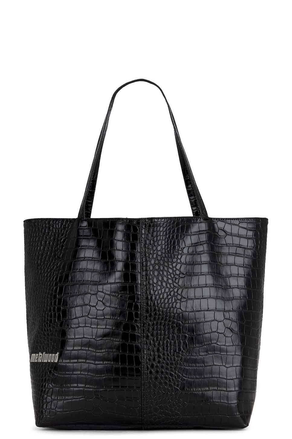 Metal Logo Stud Croc Tote - Thumbnail 1