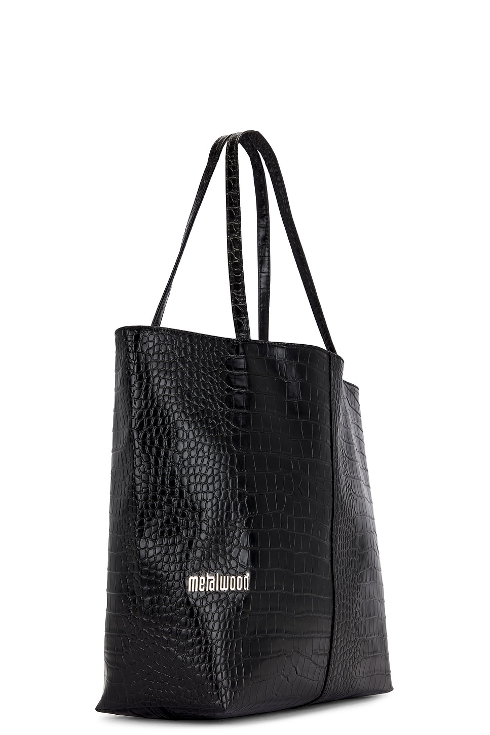 Metal Logo Stud Croc Tote - Thumbnail 3