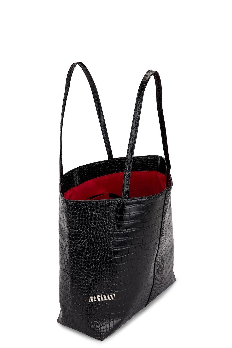 Metal Logo Stud Croc Tote - Thumbnail 4